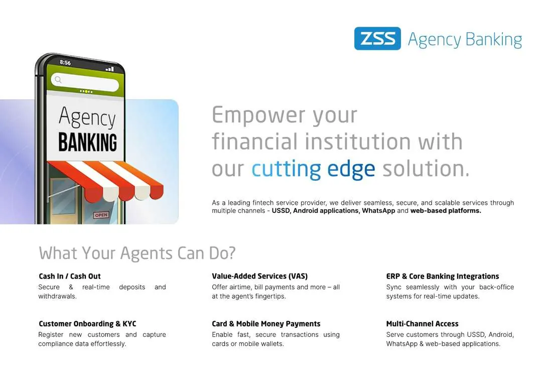 ZSS Agency Banking brochure